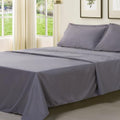 Queen Size 4 Piece Cooling Sheet Set with Deep Pocket Fitted Sheet, Dark Gray P842999