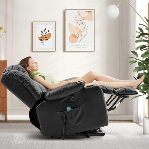 Ochre Leather Power Lift Recliner Chair with Massage & Heat K487189