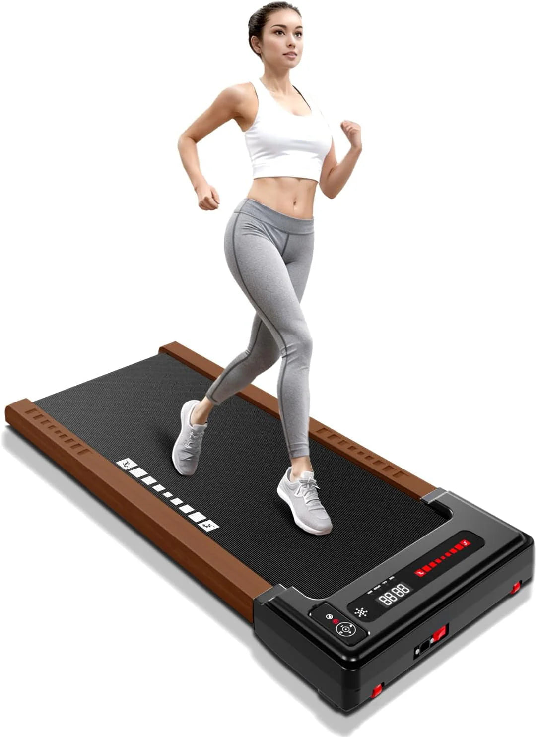 Wood Under Desk Treadmill with Remote Control, 265lbs Capacity G7108