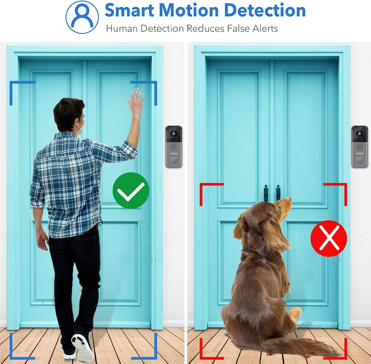 2K WiFi Wireless Rechargeable Battery Powered Video Doorbell Camera with Chime D470