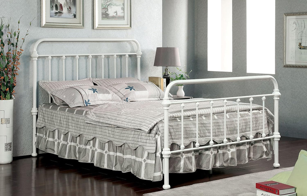 Vintage White Metal California King Spindle Bed H307413