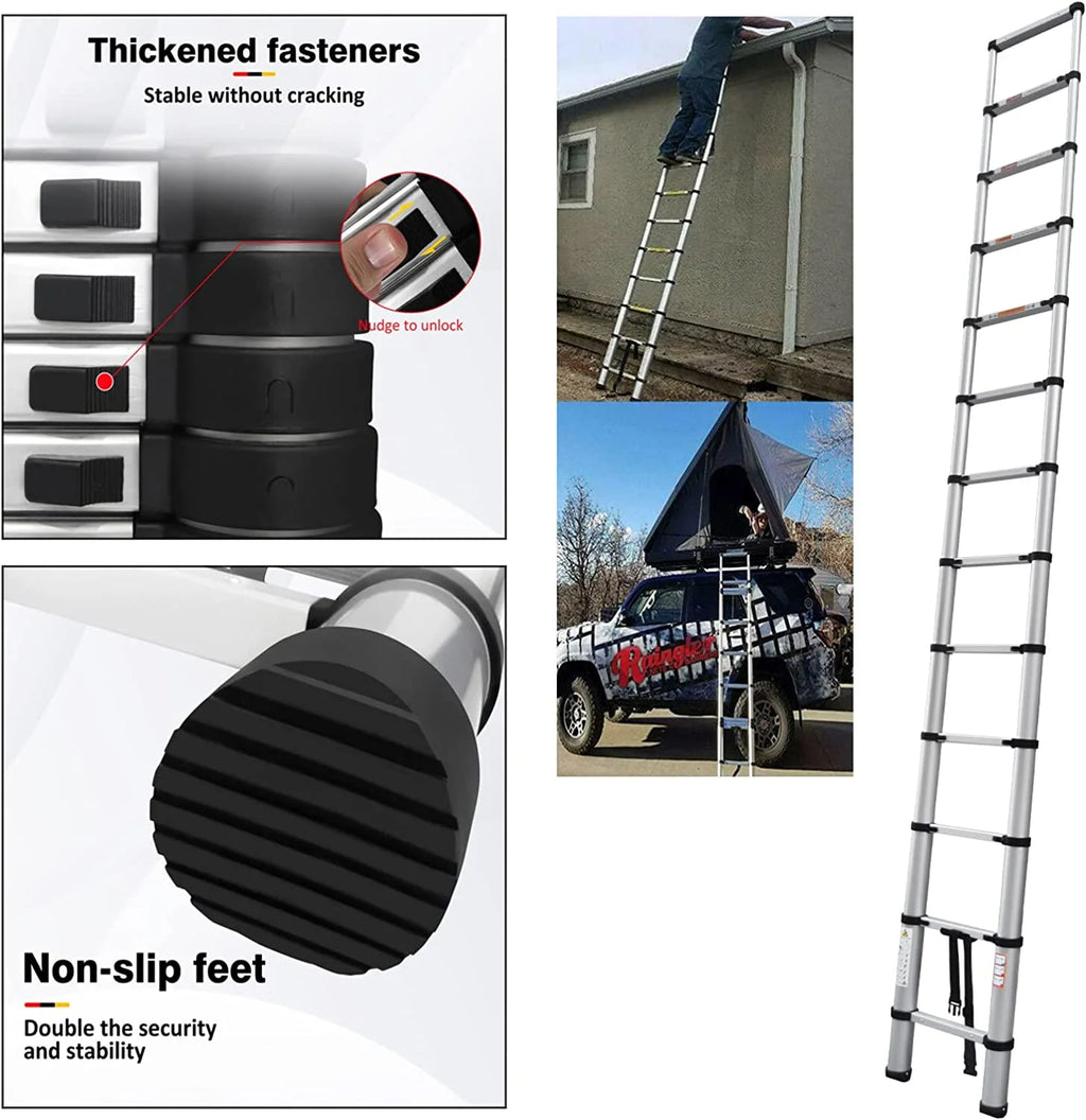 Telescoping Ladder 16FT Aluminum Folding Ladder 330lb Capacity E7715