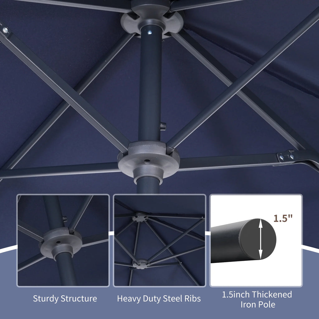 13 FT Patio Umbrella with Easy Crank, Dark Blue H58786