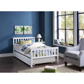 White Twin Bed with Trundle M577