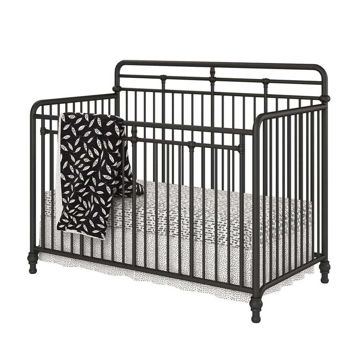 Black Metal 3 in 1 Convertible Crib F286