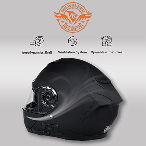 Flat Black Modular Motorcycle Helmet B7533