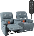 Fabric Reclining Sofa with Console and Cup Holders A357700