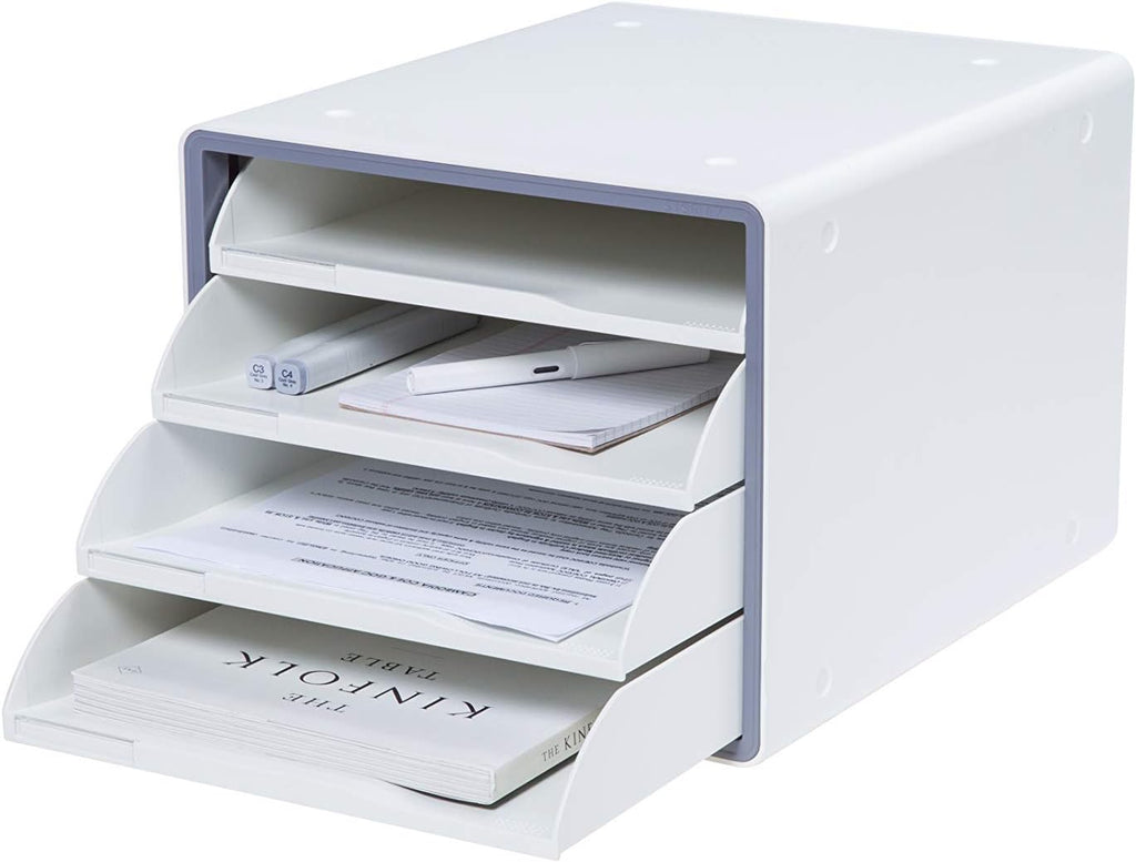 4 Tier Stackable File Cabinet with Sliding Drawers H2146
