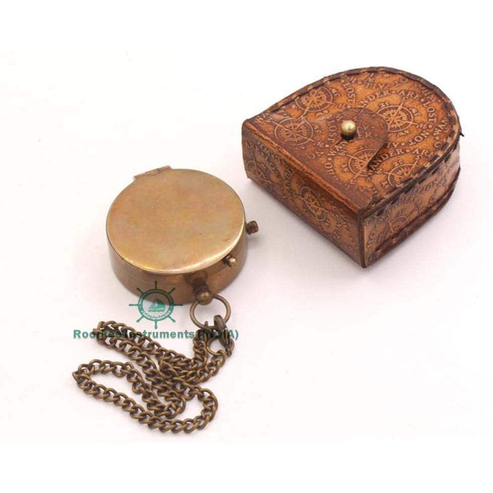 Brass Bronze Color Compass with Case E501917