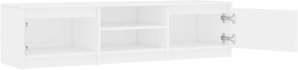 White TV Cabinet with 2 Drawers and 2 Open Compartments X153