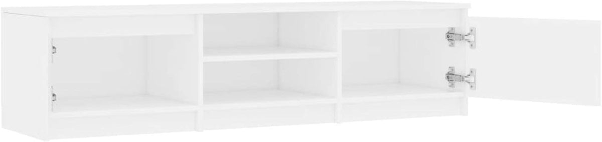 White TV Cabinet with 2 Drawers and 2 Open Compartments X153