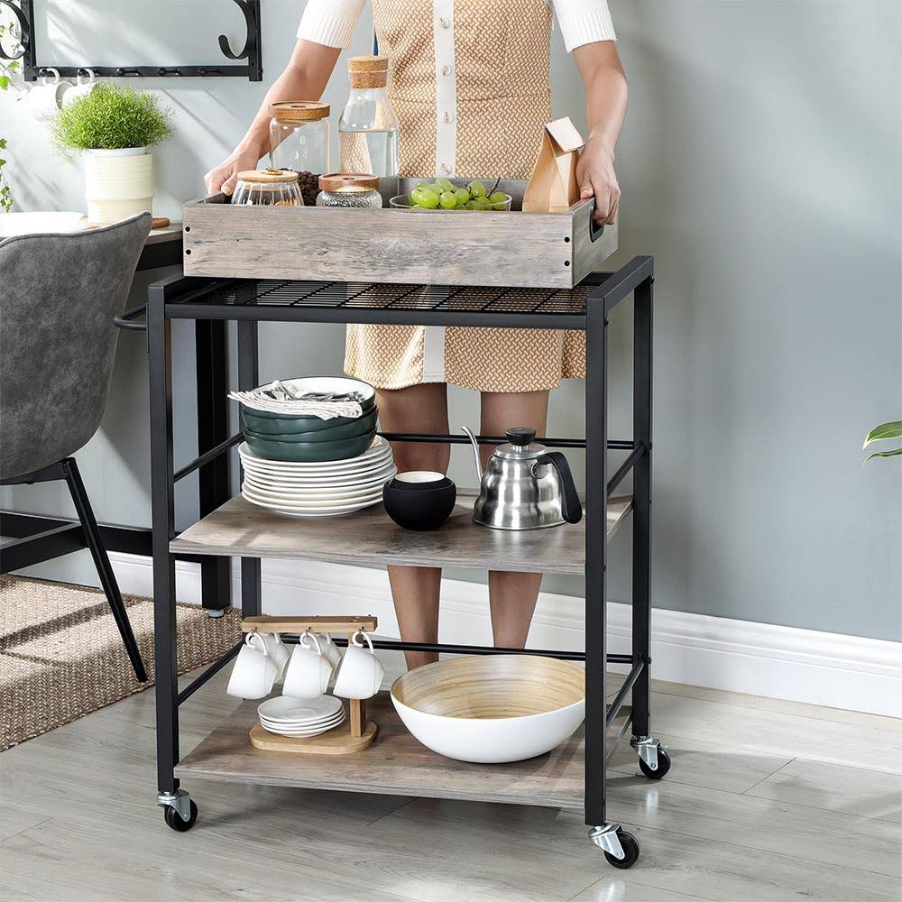 3-Tier Kitchen Utility Cart on Wheels F35349