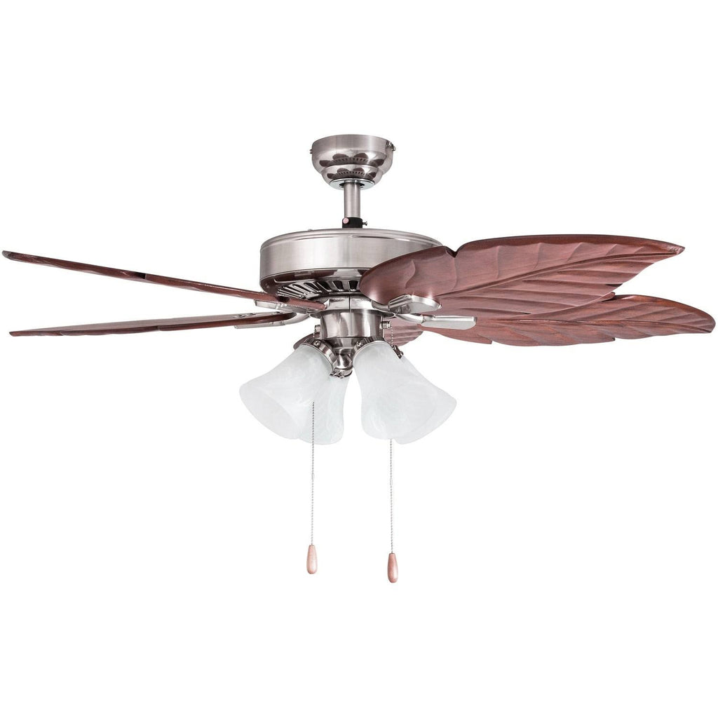 Brushed Nickel Ceiling Fan with Light, 3 Speed Remote E1737