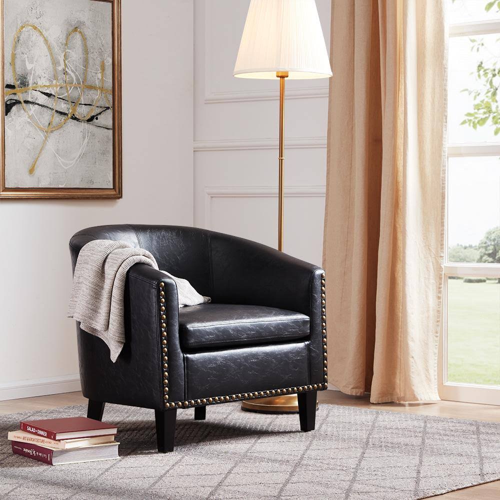 Beige Fabric Barrel Chair R92846