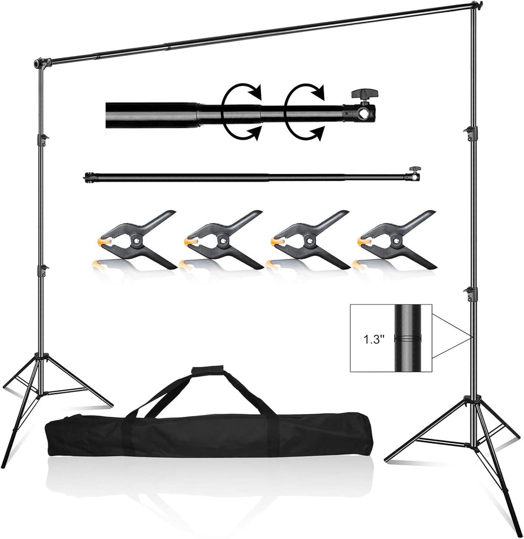 10 x 10 ft Heavy Duty Adjustable Backdrop Support System Kit with Carry Bag U323133