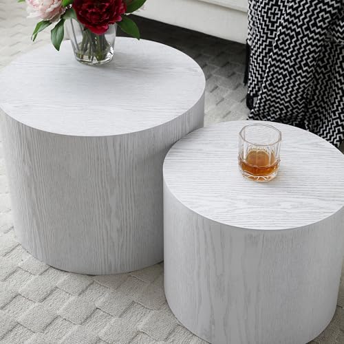 Set of 2 Round Wooden Nesting Coffee Table R2393
