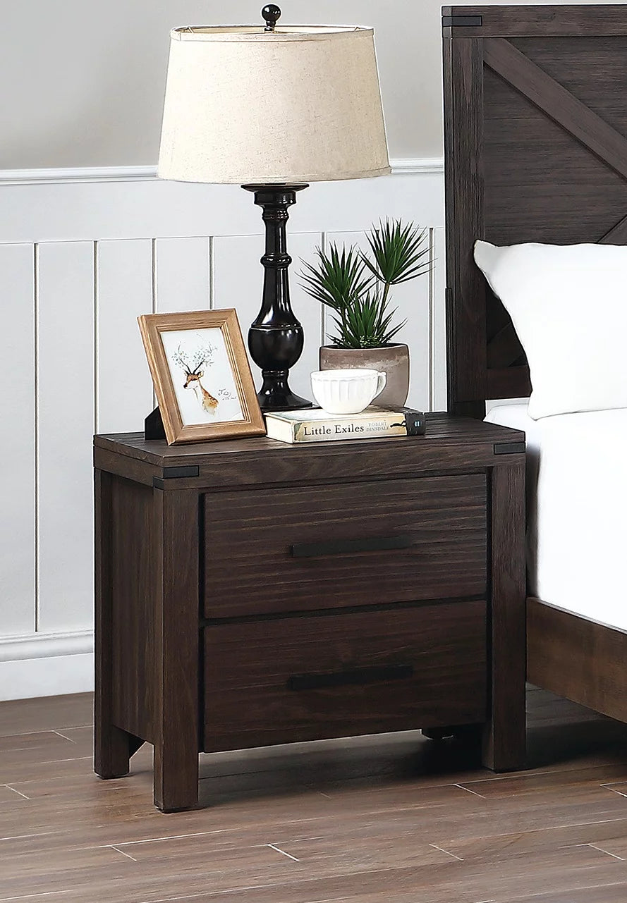 4pc Solid Wood Eastern King Bedroom Furniture Set Q6483