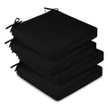 Black 19" x 19" x 3" Square Outdoor Chair Cushions Set of 4 with Removable Cover L763