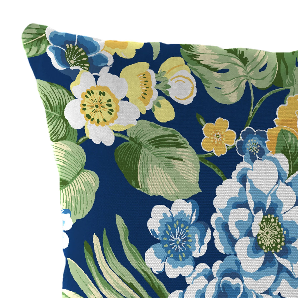 Lapis Blue Floral Square Outdoor Throw Pillow 2 Pack C2133