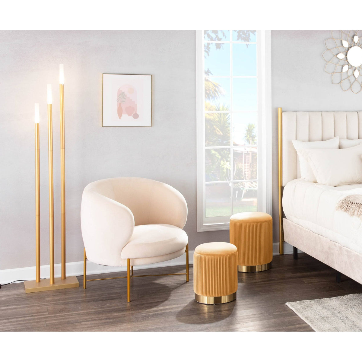 Gold Metal Floor Lamp S3870