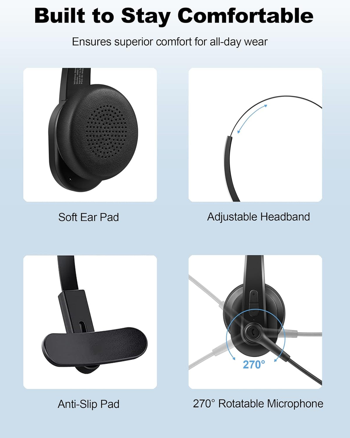 Bluetooth Trucker Headset with Noise Canceling Microphone C576368