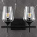 2-Light Brushed Nickel Vanity Lights with Clear Glass Shade O55500