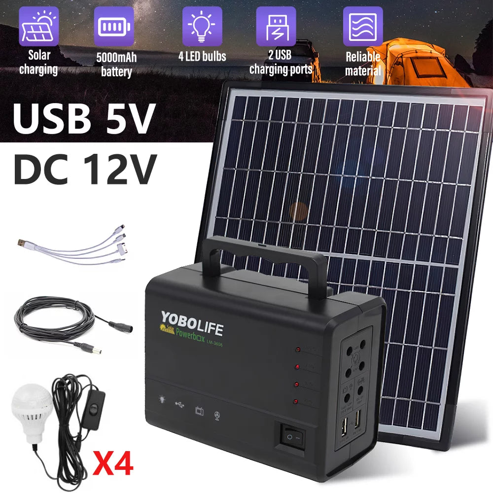Portable Power Station Kit with 4 Bulbs B8777