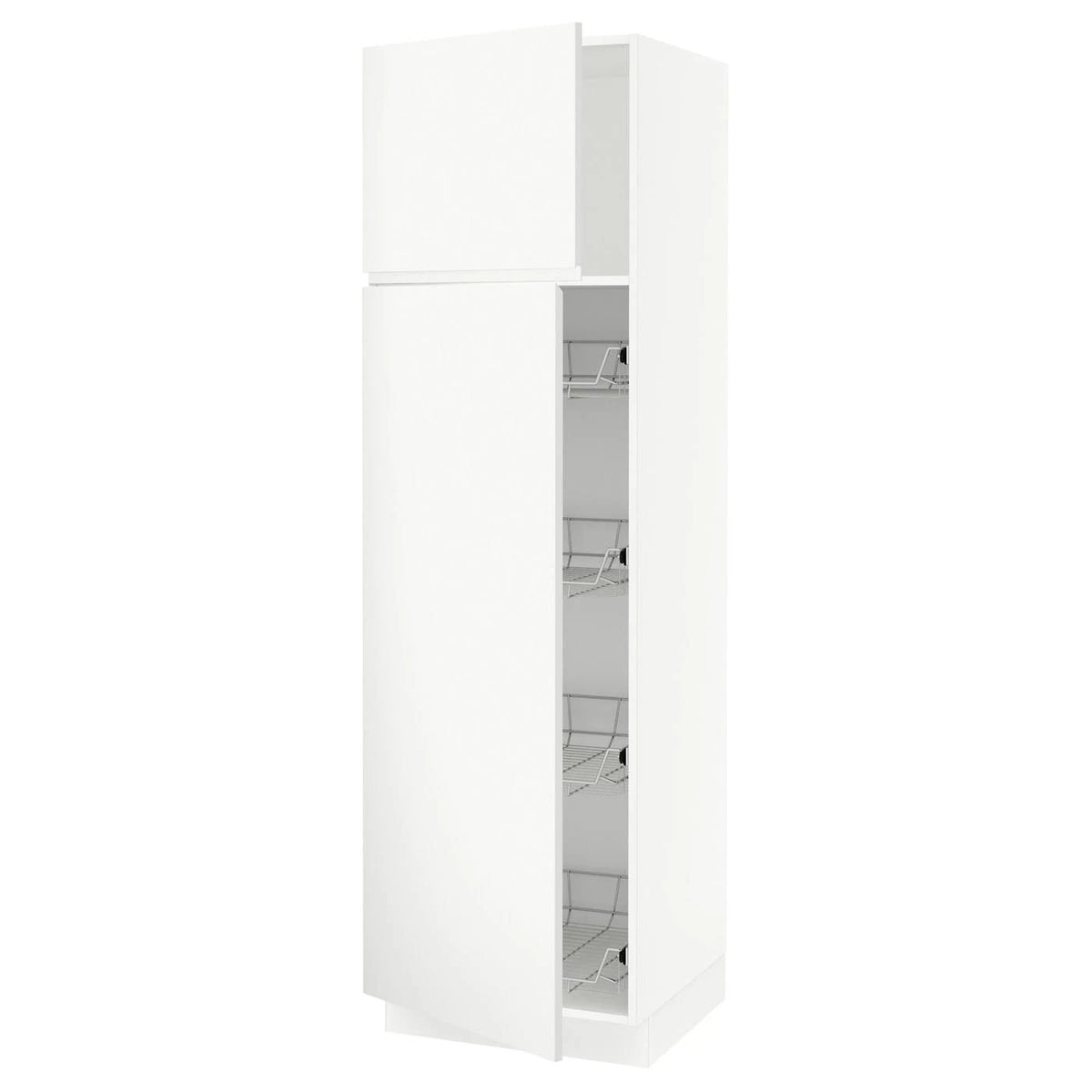 White High Cabinet with Wire Baskets O100788