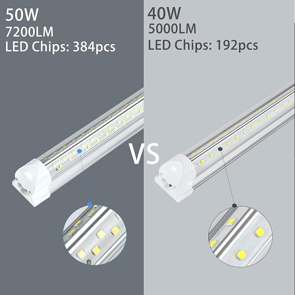 10 Pack 4FT 50W 7200LM 5000K Linkable LED Shop Light U412361