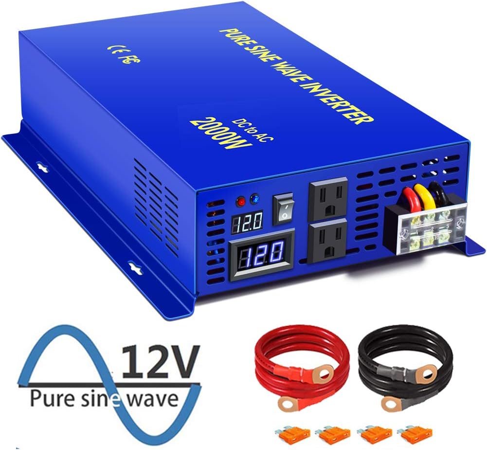 2000 Watt Pure Sine Wave Power Inverter 24V DC to 120V AC L40648