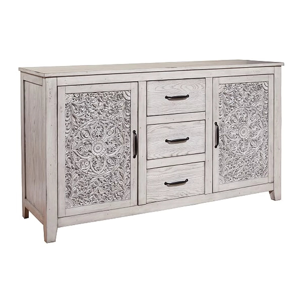 Wooden Dresser with 2 Cabinets and 3 Drawers M11321