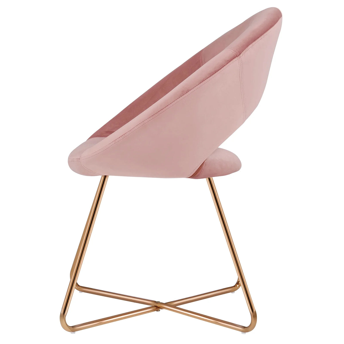 Salmon Pink Velvet Accent Chair Set of 2 with Gold Metal Legs L948