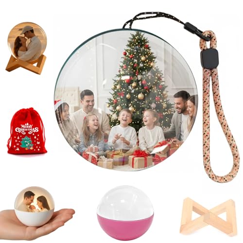 2.7" White 3D Crystal Ball Christmas Ornament G490161