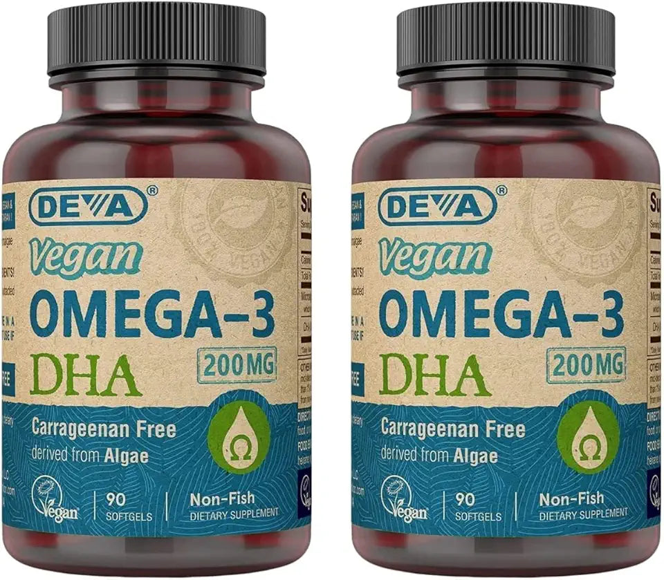 Vegan Omega-3 DHA 200 MG Softgels 90 Count Pack of 2 Y223