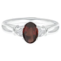 Oval Red Garnet Solitaire Ring 925 Sterling Silver Z665061