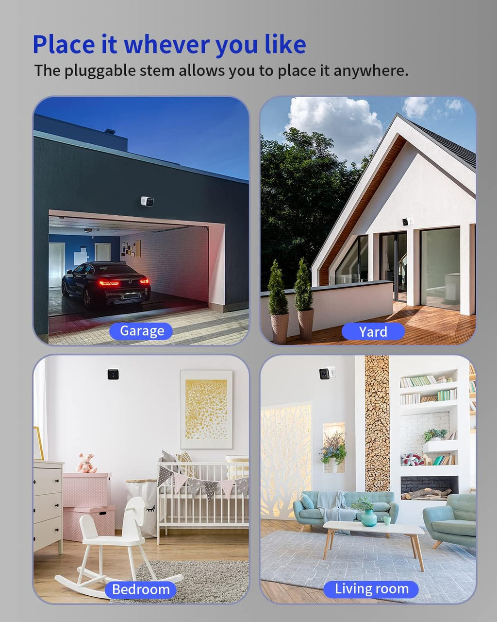 1080P Wi-Fi Security Camera with Night Vision, 2-Way Audio, Motion Detection, 2 Pack R887