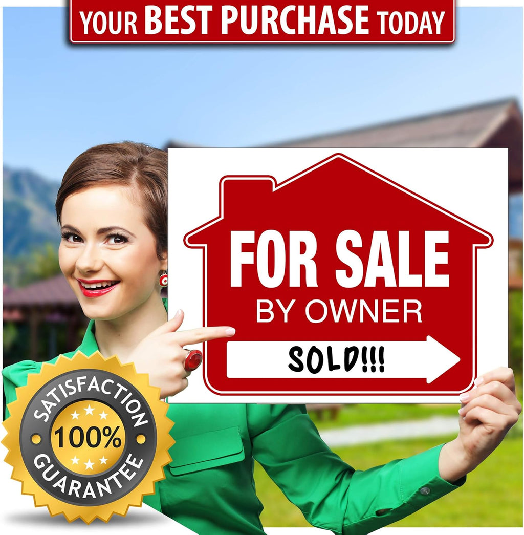 For Sale Signs (5 Pack) Double-Sided Yard Sign Stakes with Directional Arrows N78134