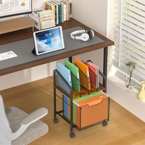 White Rolling File Cabinet with Adjustable Dividers M6980