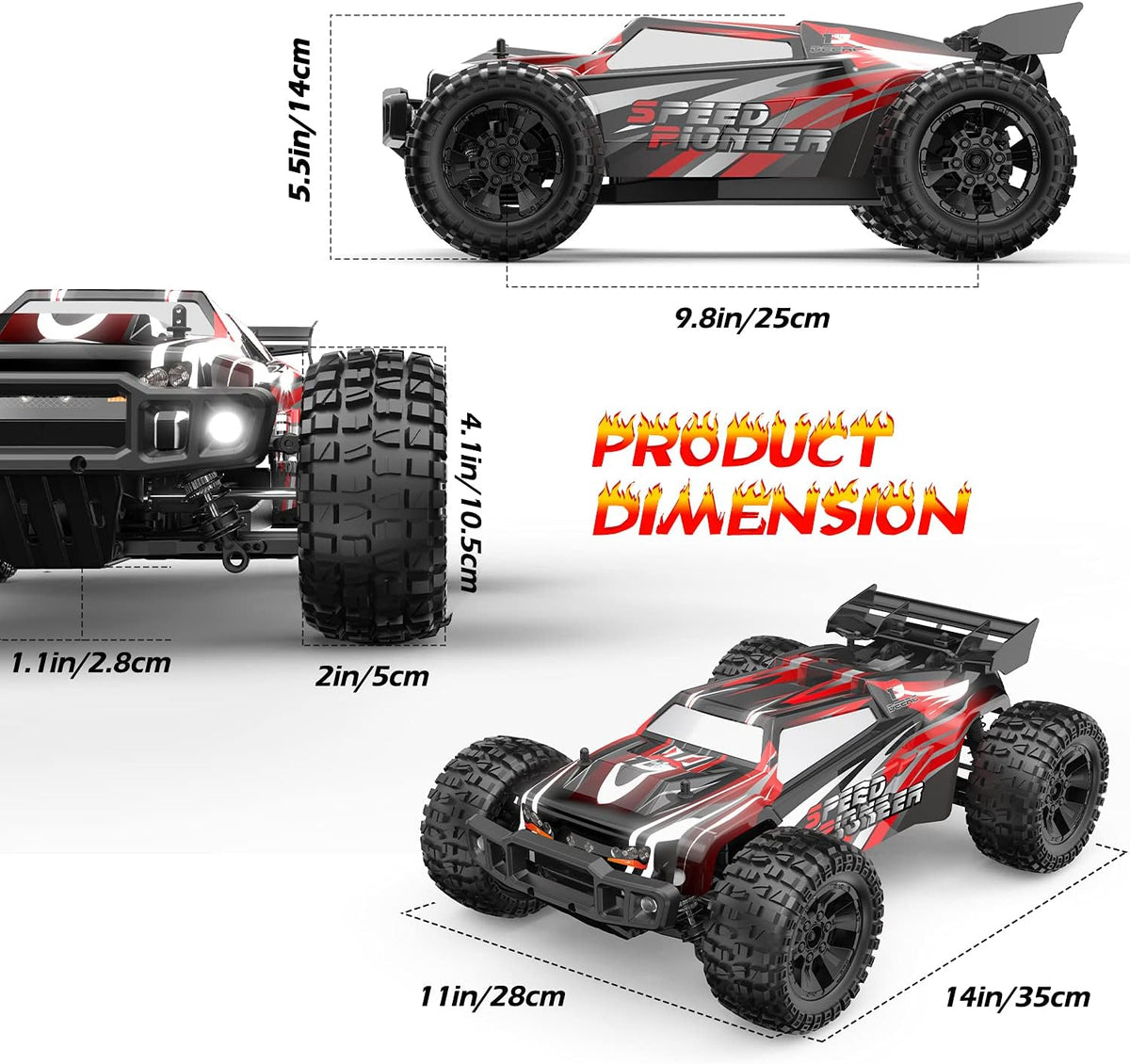 1:10 Scale 4WD Off Road RC Monster Truck with 2 Battery N8445