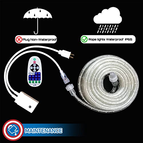 LED Rope Lights Red White Blue 30 Feet S761