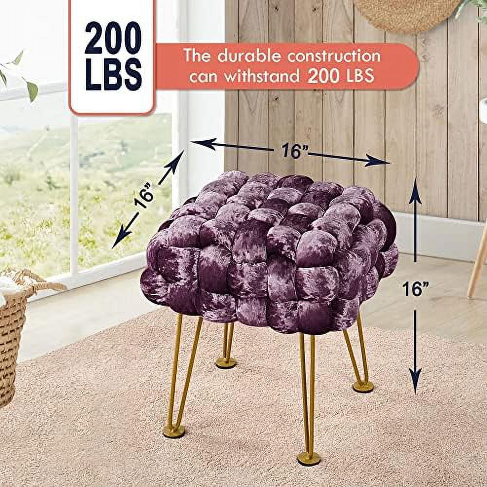 Black Soft Upholstered Ottoman Bench 16"x16"x16" H920