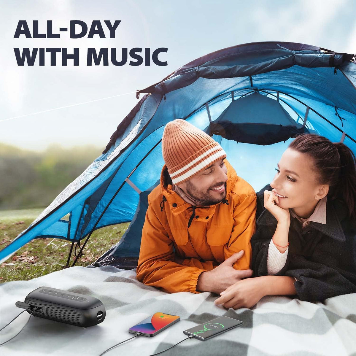 Portable Bluetooth Speaker with Pure Titanium Drivers, IPX7 Waterproof, 20H Playtime H3412