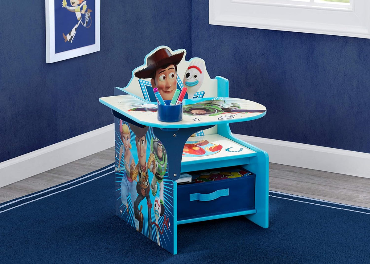 Upholstered Chair and Chair Desk with Storage Bin R908