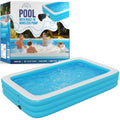 Inflatable Swimming Pool with Built-in Air Pump, Blue Large I12940