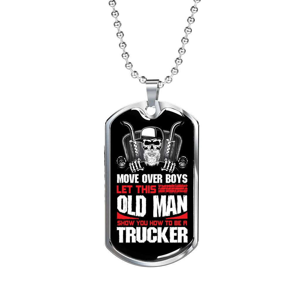 Dog Tag Stainless Steel or 18k Gold 24" Chain V637