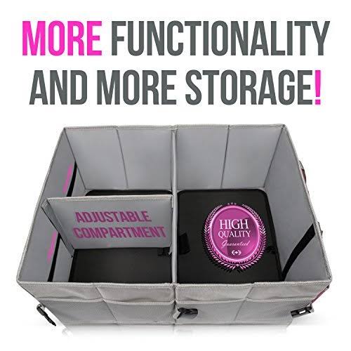 Car Trunk Organizer, Foldable Storage Cargo Box with Nonslip Waterproof Bottom B10906