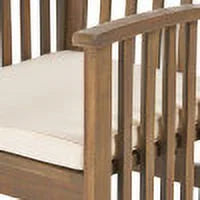 Acacia Wood 5 Piece Dining Set with Cushion O4532