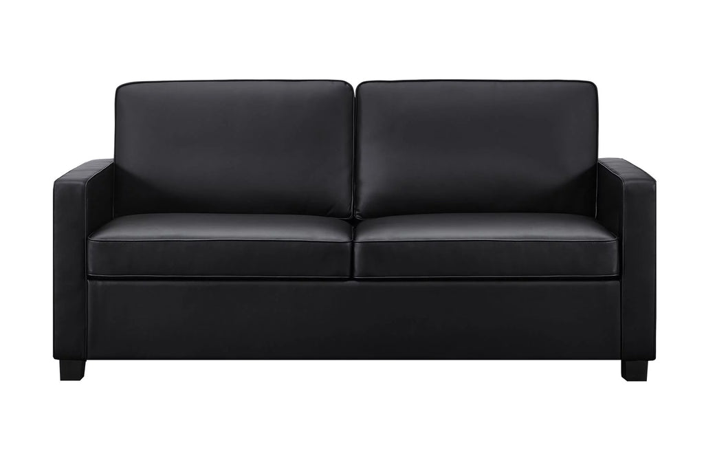 Black Faux Leather Queen Sofa Sleeper N701235