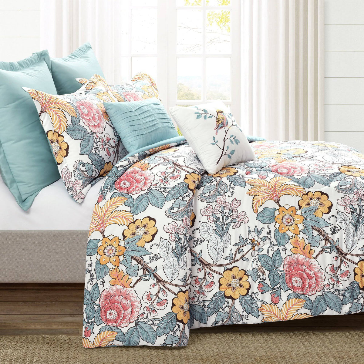 Blue & Yellow Comforter Set Full/Queen L4241