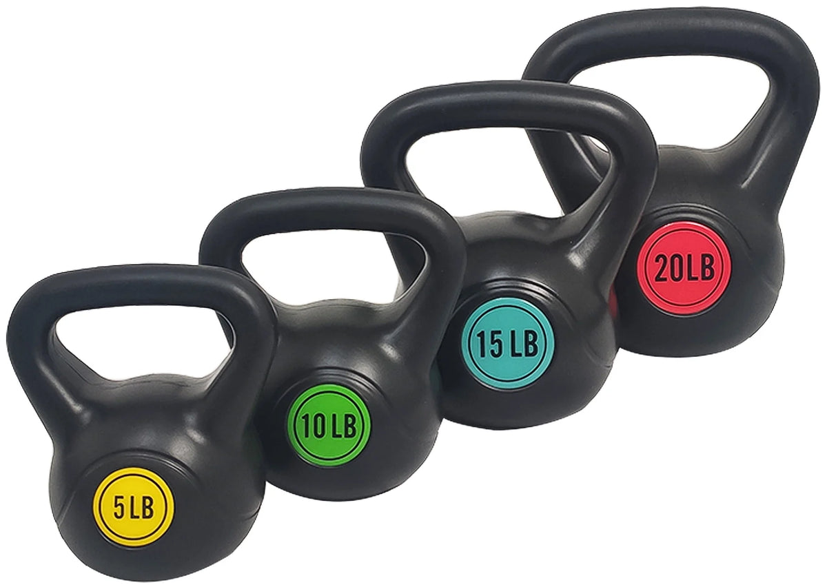 Wide Grip Kettlebell Set, 5lb, 10lb, and 15lb J167028